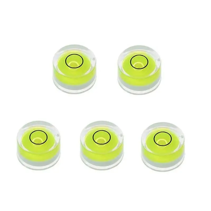 5Pcs Round Cylindrical Bubble Level Mini Spirit Level Bullseye Measurement Instrument Portable Measuring Tools