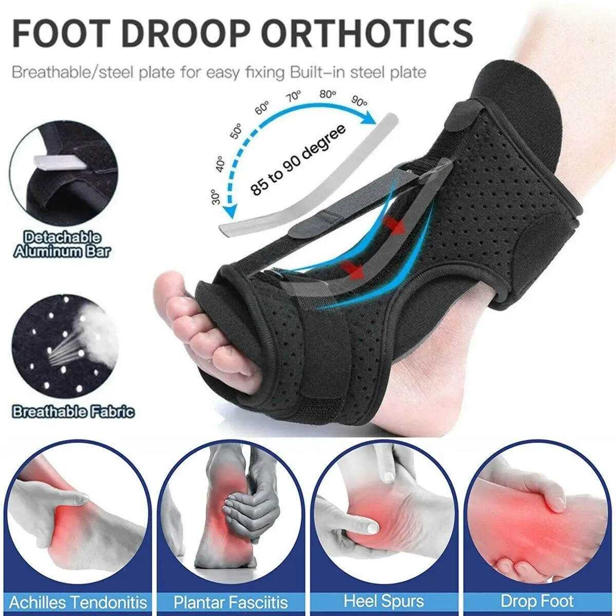 Adjustable Plantar Fasciitis Night Splint Ankle Immobilization