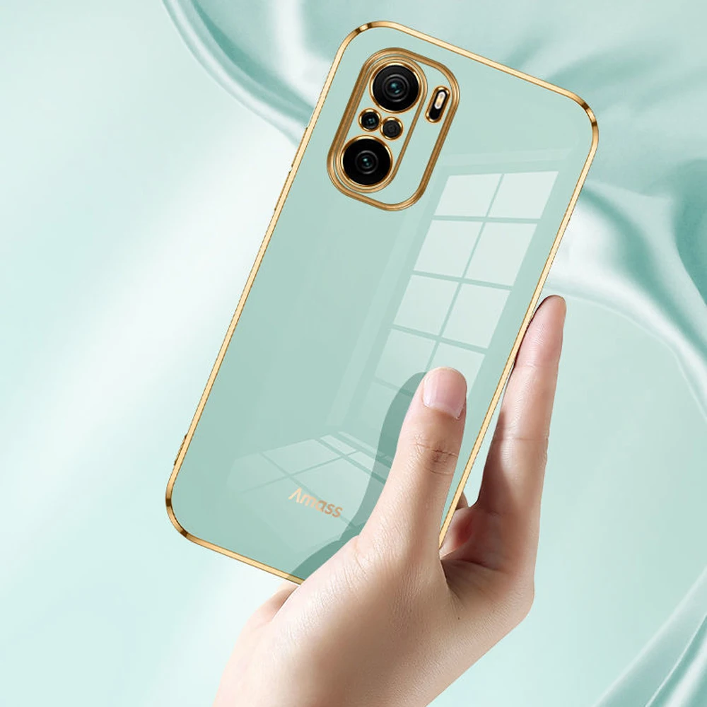 Luxury Square Plating Shockproof Silicone Phone Case and Back Cover