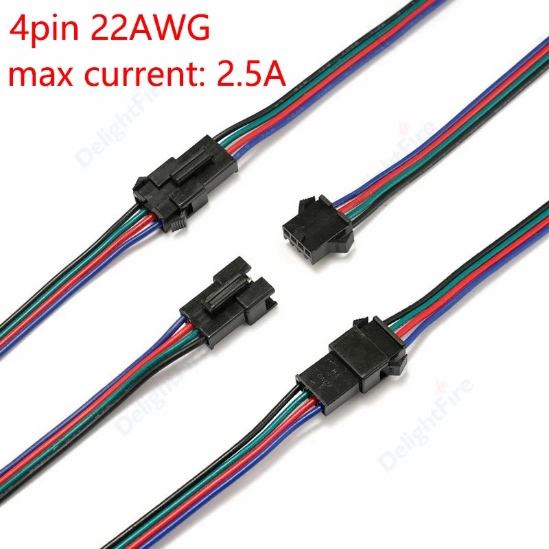 ตัวเลือกสินค้า ตัวเชื่อมสายไฟ LED RGB พร้อม JST หลายพิน