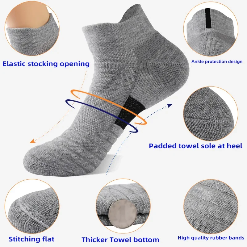 Men's Ankle Sports Sock in Gray