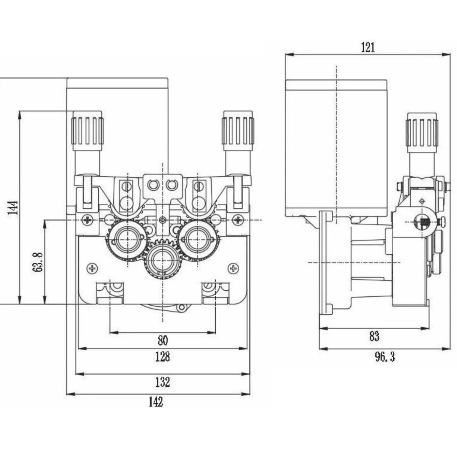 Geared 4 Roller Wheel 76ZY02AV 76ZY-02AV Laser Mig Aluminium Steel Flux Cored Wire Feed Feeder Motor Frame Assembly 2