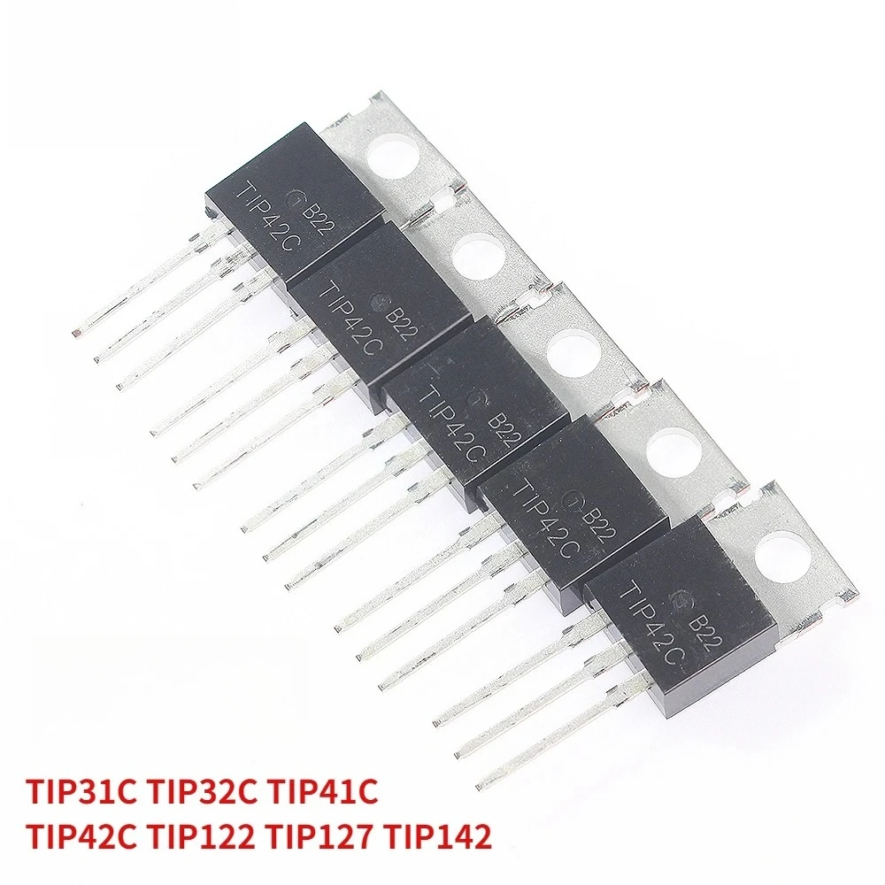 35PCS TIP31C TIP32C TIP41C TIP42C TIP122 TIP127 TIP142 Transistor Kit TO-220 PNP NPN Transistors Assortment Kit 7 Values X 5pcs