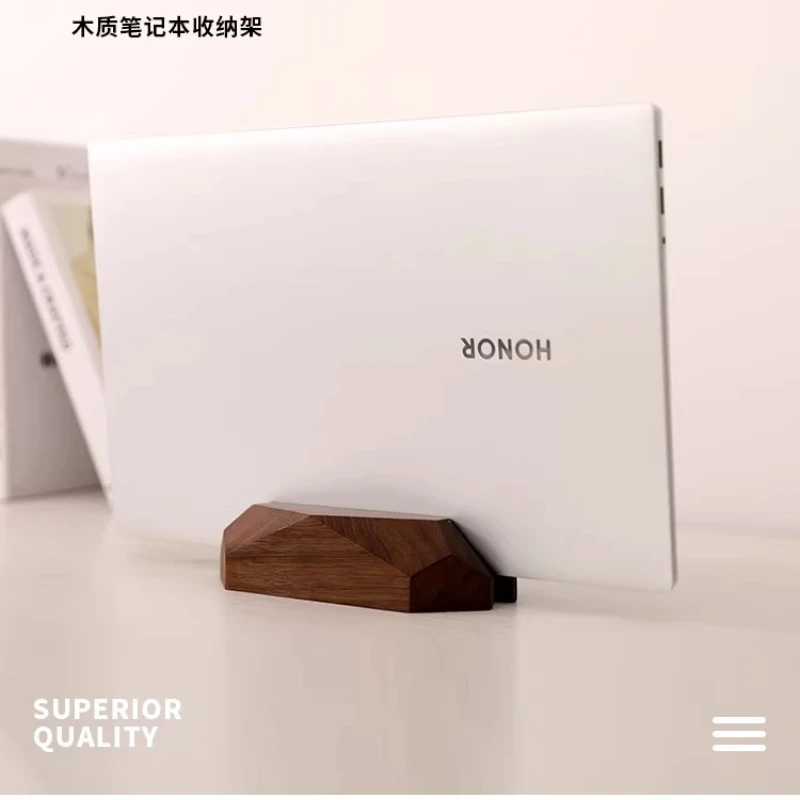 노트북 스탠드 Macbook Ipad 용 단단한 나무 수직 방열 스탠드 견고하고 확장 가능한 데스크탑 주최자 우아한 선물