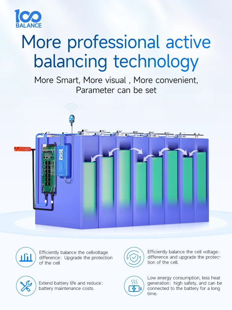 100BALANCE Smart active balancer  bluetooth 1A 5A qualizer BT RS485 4S 8S 12S13S14S 16S 17S 20S 24S12V Li-ion LiFePO4 Battery