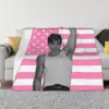 Nicholas Chavez Pink American Knitted Blanket  Flannel Throw Blanket Bed Sofa Decoration Soft Warm Bedspreads 1