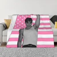 Nicholas Chavez Pink American Knitted Blanket  Flannel Throw Blanket Bed Sofa Decoration Soft Warm Bedspreads 1