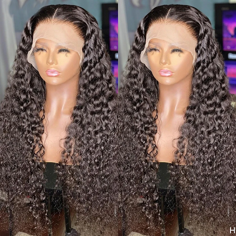 

Soft Natural Black Kinky Curly 26Inch Long Lace Front Wig 180Density Glueless BabyHair Preplucked Heat Temperature Daily Cosplay