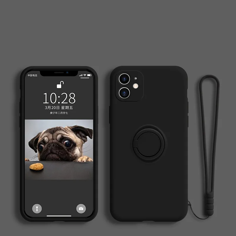 thumbnail image 1 of Liquid Silicone Ring Phone Holder Case For Samsung Galaxy S23 Ultra Plus S22 S21 FE S10 S10E S8 S9 Plus Protective Cover, 1 of 5