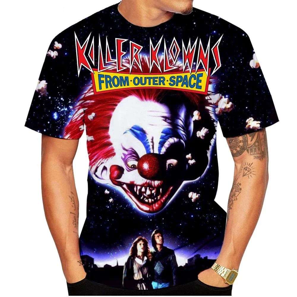 2023 Summer Fashion Men\'s Women T-Shirt 3D Printing Killer Klowns Casual Unisex Hip Hop Cool Short Sleeve Horror Tops