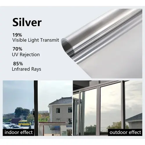 One Way Window Privacy Tint Film Anti Look Vinyl Mirror Self-adhesive Film Sun Blocking Anti UV Static Cling Stickers Home Decor - Image 10