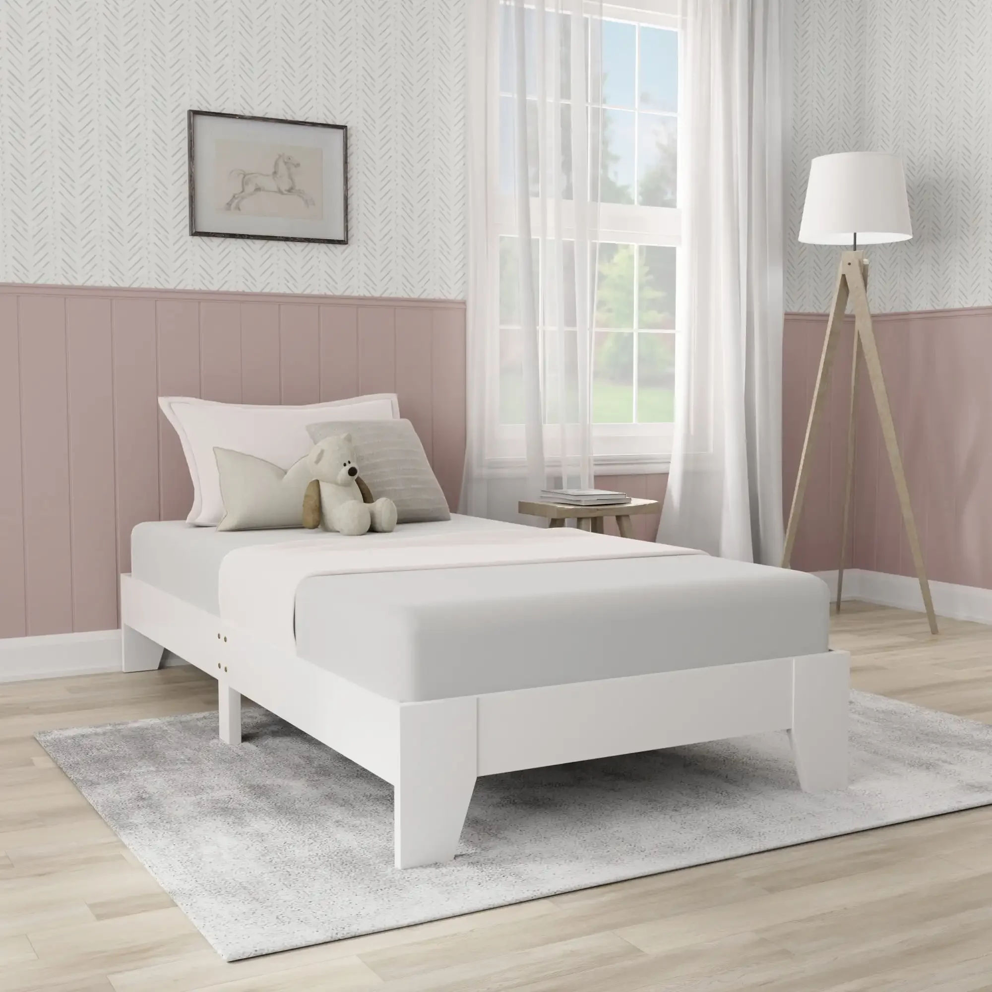 

Hillsdale Furniture Sunridge Twin Wood Platform Bed, White