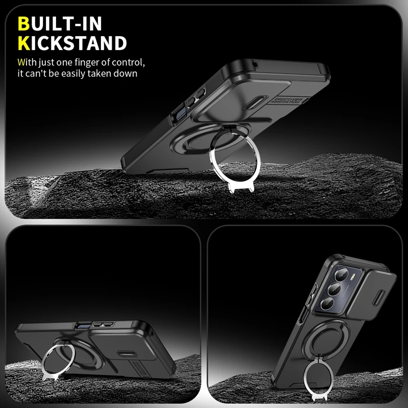 Car Magnetic Holder Ring Armor Shockproof Case with Camera Protection