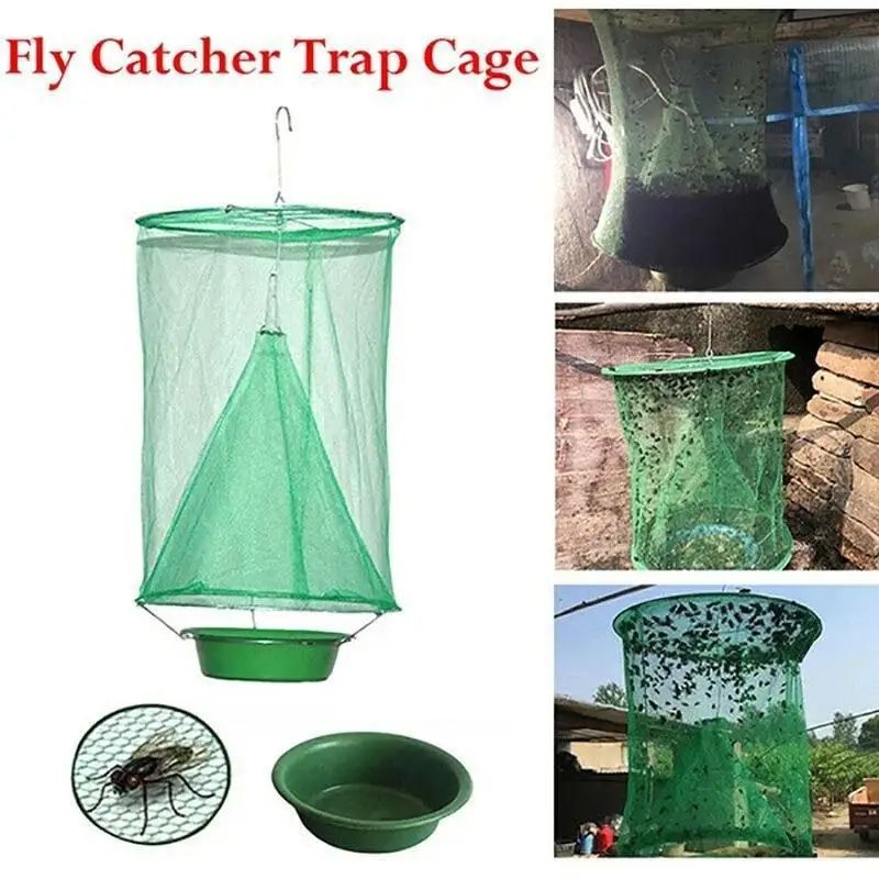 1Pc Fly Catcher Hanging Gabbie Killer Pest Control Riutilizzabile Hanging Fly Trap Flytrap Cage Net Trappole Garden Hanging Flycatcher