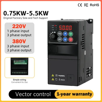 Inverter VFD 0.75KW 1.5KW 2.2KW Inverter di frequenza 1P-3P 220V 3P-3P 380V convertitore di frequenza di uscita convertitore di frequenza variabile