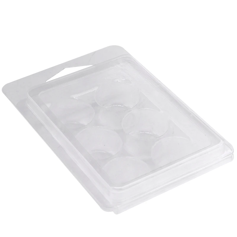 Wax Melt Containers 6 Cavity Clear Empty Plastic Wax Melt Molds 100