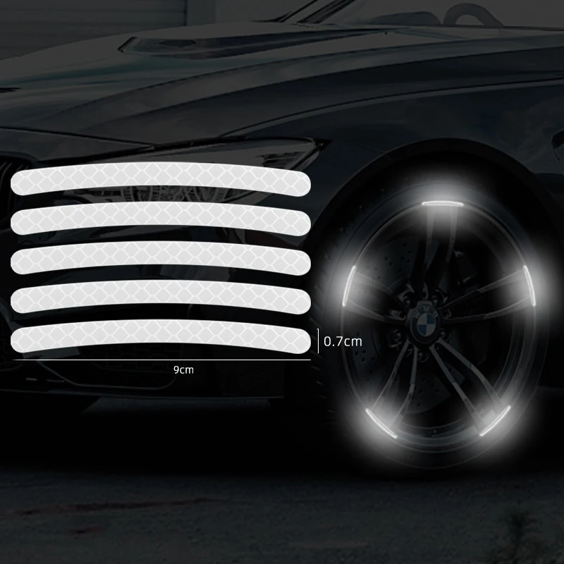 Car Wheel Hub Reflective Sticker Set car reflective stickers car sticker car stickers car body stickers 20/40Pcs car Motorcycle Stripe Tape Decorative Stickers Car Decal Auto Exterior Accessories