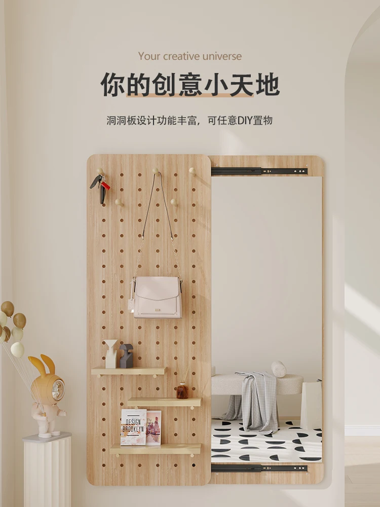 

Hole board full body mirror bedroom home wall mounted mirror foyer wall mounted dressing mirror living room wardrobe sliding fit