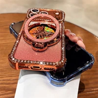 Rhinestone Lens Butterfly Bracket Glitter Phone Case for iPhone 17 16 Pro Max 15 14 13 Diamond Gradient Bling Shockproof Cover 6