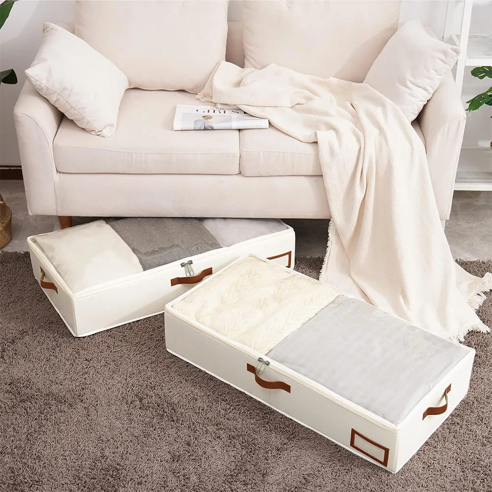 1 borsa porta abiti pieghevole di grande capacità, contenitore sotto il letto per trapunte con coperchio, organizer per armadio_voghion.com