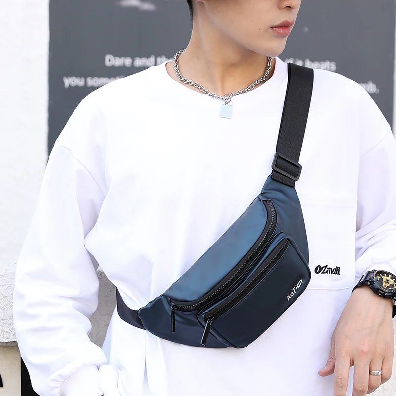Men's Waist Packs Nylon Man Sports Chest bags Male Shoulder bag Phone boy Teenager Crossbody Bags Money Purse Unisex