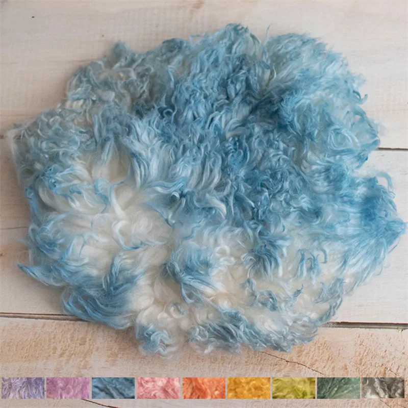 

Шерстяное Одеяло Tie-dye, плюшевый коврик для новорожденных, мягкий плюшевый коврик для фотостудии, реквизит для корзины