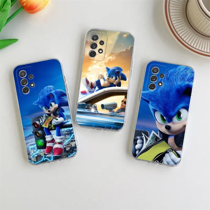 S-Sonic La Custodia Per Telefono H-Hedgehog Per Samsung S23 S30 S22 S20 S10 20Fe Note 20 10 Pro Plus Ultra A12 A42 A71 A91 Trasparente