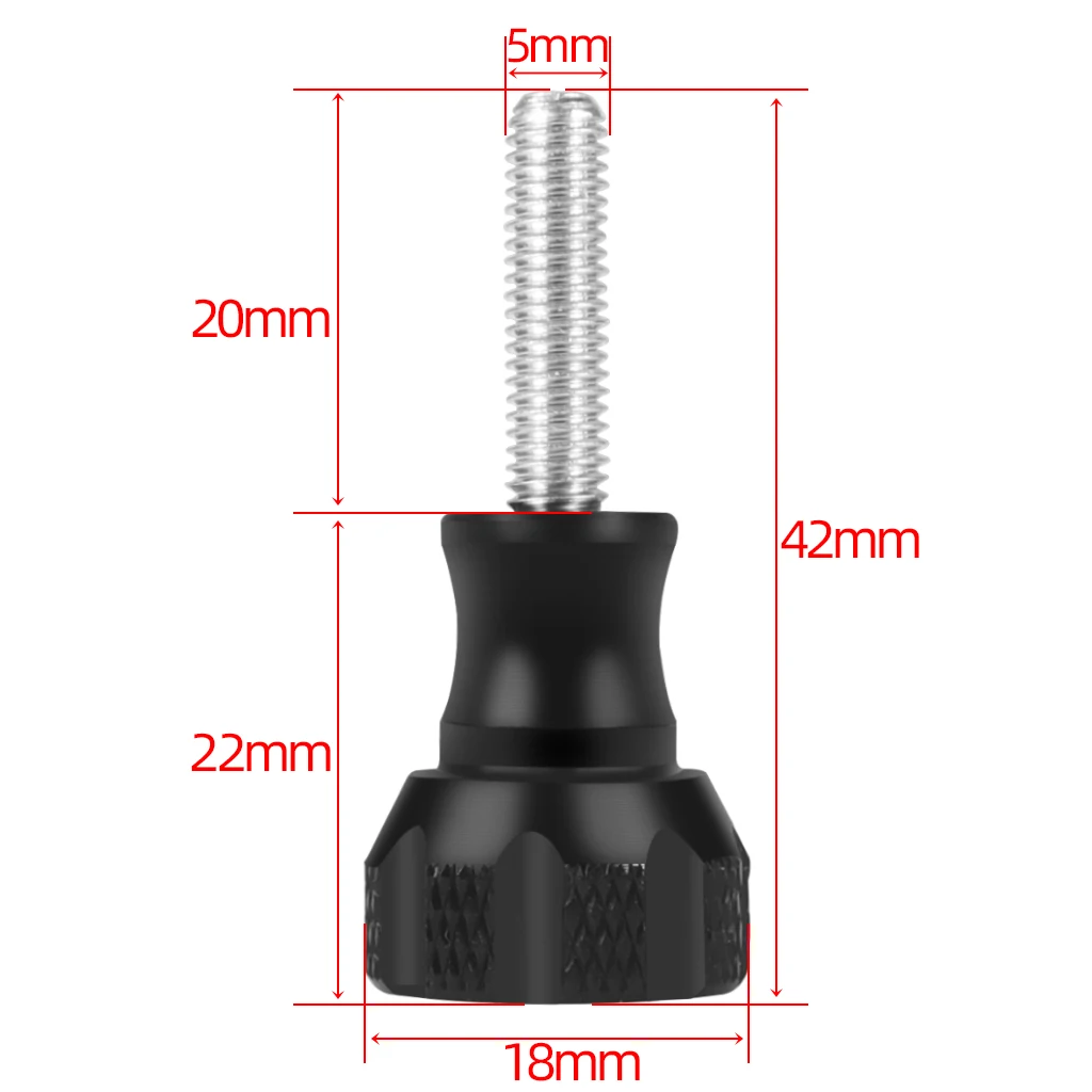 CNC Metal Thumb Knob Bolt Short Screw for HERO 11/10/9/8/MAX Case Tripod Mount