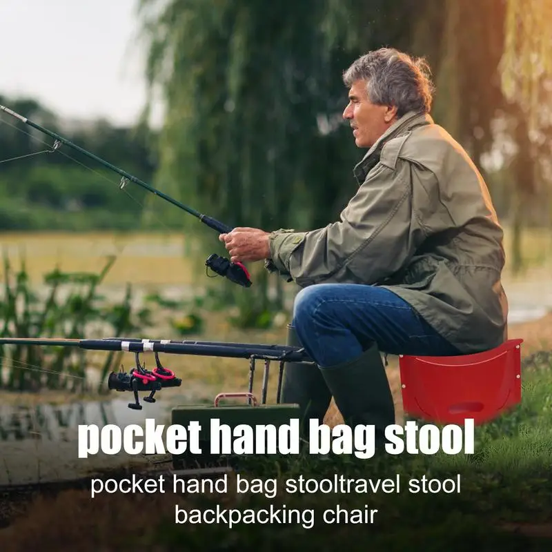 4pcs Folding Stool Outdoor Camping Chair Pocket Size Indoor Use Waterproof Furniture for Family Gathering Hiking, Fishing