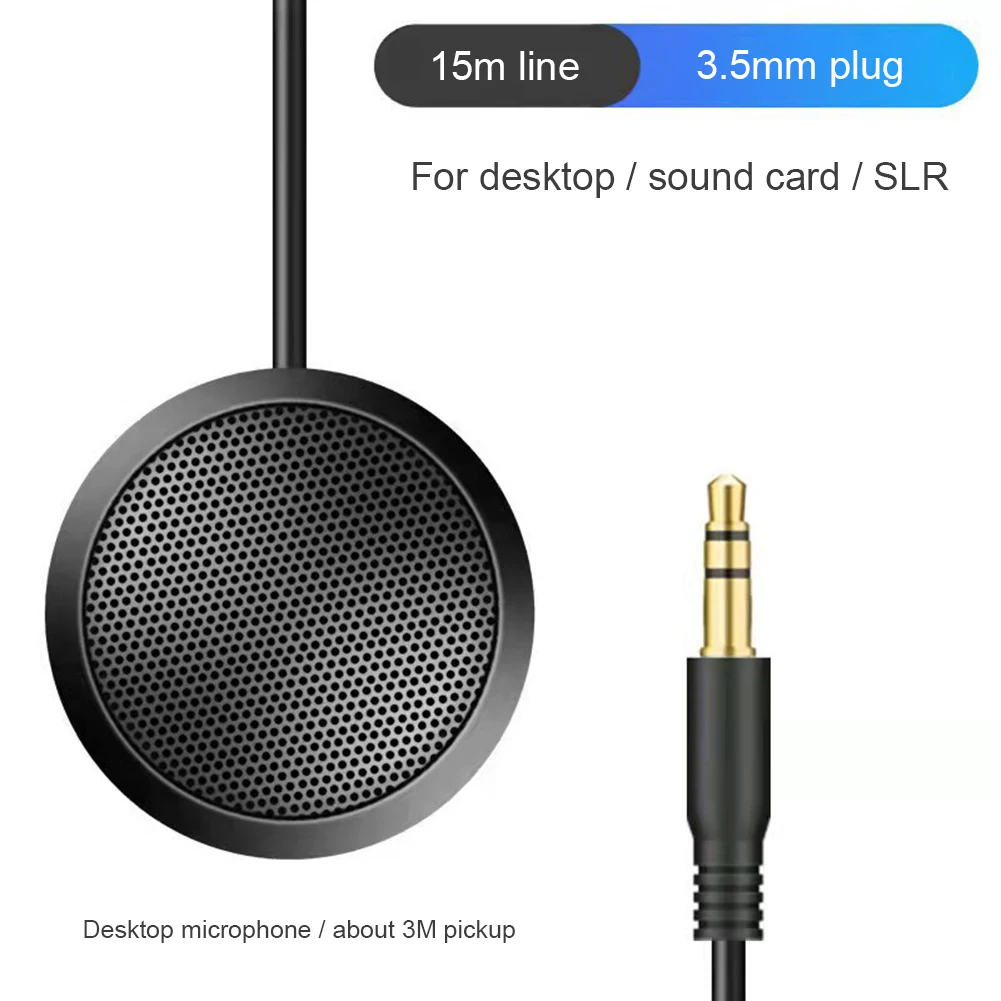 USB 3.5mm 360 ° 전방향 콘덴서 마이크 플러그 앤 플레이 전방향 마이크 미끄럼 방지 베이스, 화상 회의 게임 채팅