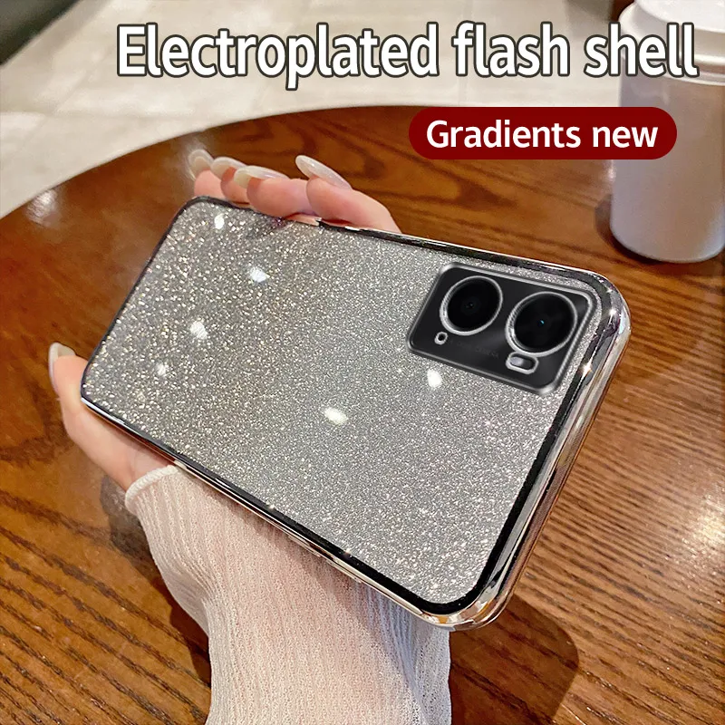 Luxurious Shiny Glitter Silicone Phone Case with Camera Lens Protection