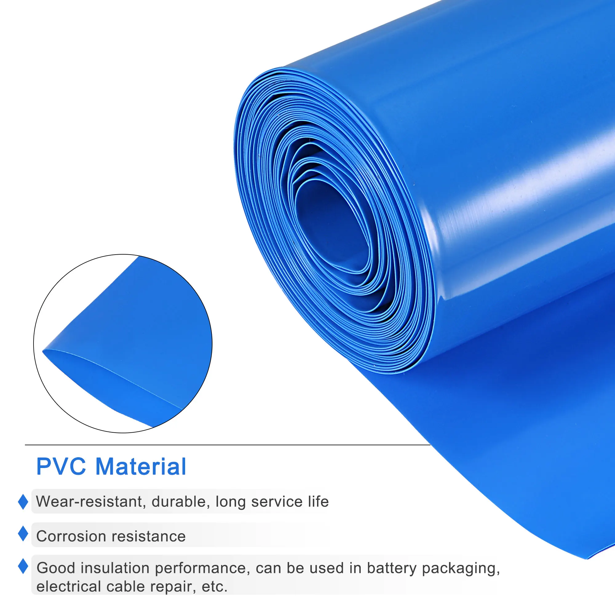 18650 리튬 배터리 열 수축 튜브 랩 커버 스킨 PVC 수축 튜브 필름 슬리브 절연 시스, 23-95mm 폭, 3 계량기