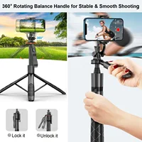 Selfie Stick Tripod Stand for iPhone Phone Camera Holder Video Recording 60" Extendable Travel Phone Tripod with Wireless Remote - Image 5