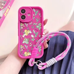 Floral Rabbit Phone Case with Wrist Chain Lanyard - Poco C51 (JGSDPSSRose - JSS263)