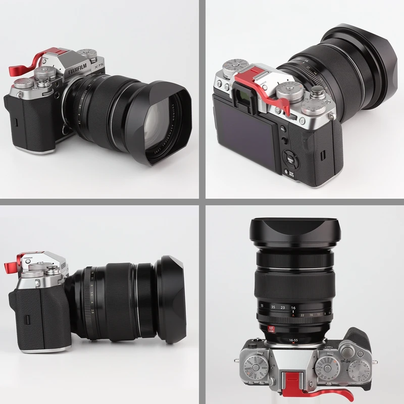 Haoge LH-X165 Square Metal Lens Hood Shade with Metal Cap for