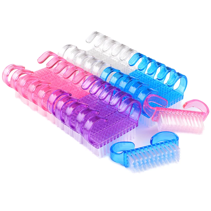 Nail Cleaning Brush 10pcs Plastic Nail Dust Soft Remover For Care Small Angle Manicure Pedicure Salon Tools