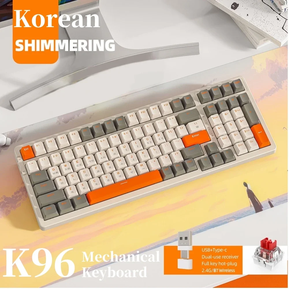 

Игровая клавиатура K96, USB Type-C, Bluetooth, 2,4 ГГц, 100 клавиши