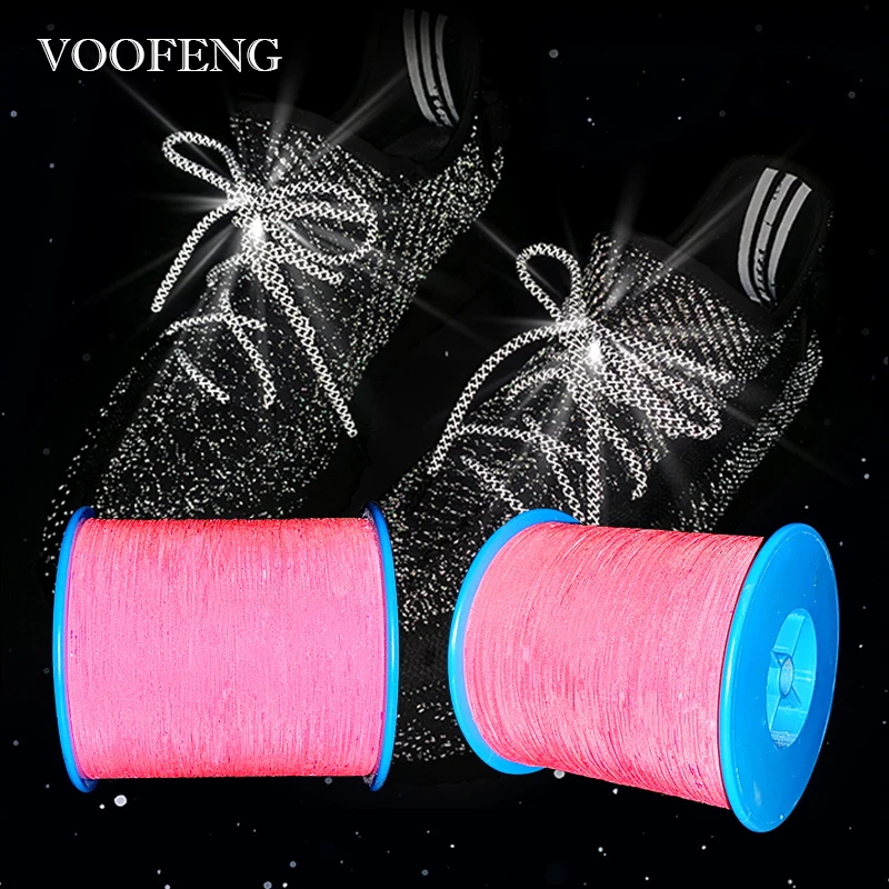 voofeng-05mmx4000m-rose-red-double-sides-reflective-thread-yarn-knitting-for-clothes-webbing-shoes-socks-rs-11rt