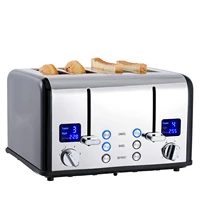 4 Stainless Steel Toaster,LED Display & Extra Wide Slots,6 Shade Settings,Cancel/Bagel/Defrost Function,Removable Crumb Tray 1