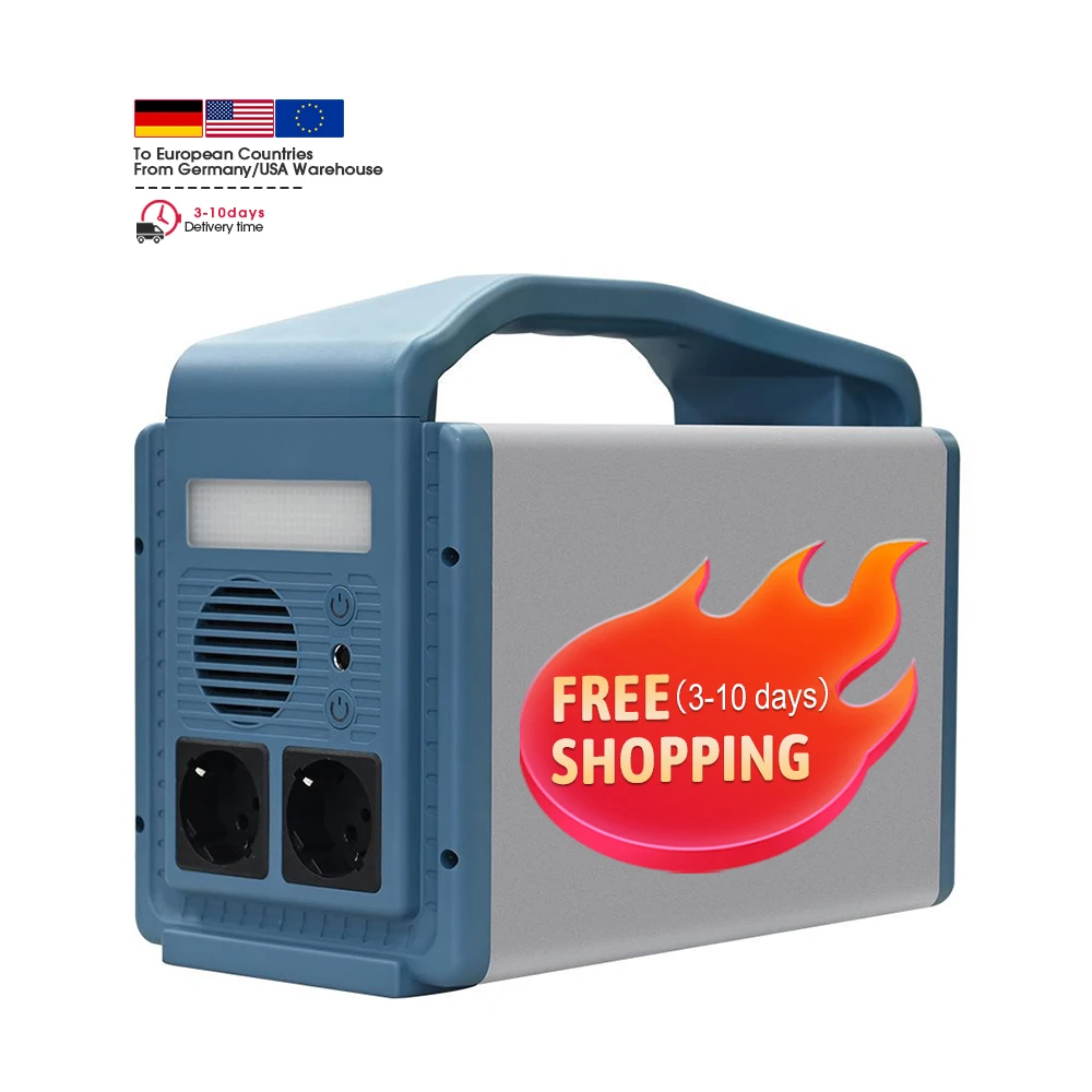 

US EU Warehouse 500W Portable Power Station Outdoor Portable Energy Storage 110v 220v Emergency Power Supply 500W