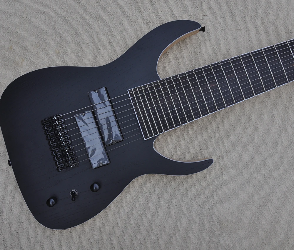 エレキギター マットブラック 10弦エレキギター,マットブラックボディ,メイプルネック