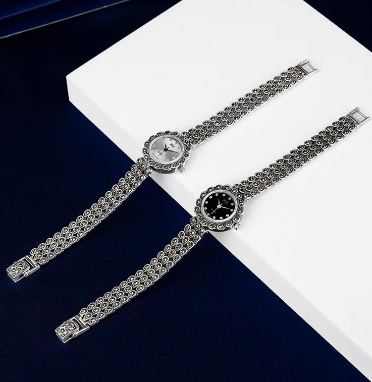 

Women's S925 sterling silver Thai silver accessory watch