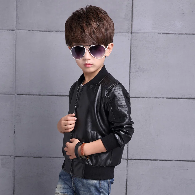 

Boys Coat Jacket Cotton Outerwear Windbreak 2024 PU Spring Autumn Overcoat Sport Teenagers Children's Warm Clothing