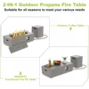 Outdoor Fire Pit Table Propane Gas Fire pits Outdoor Fireplaces 43″ Rectangular Firepit Table, 50,000 BTU Fire Table for Patio 5