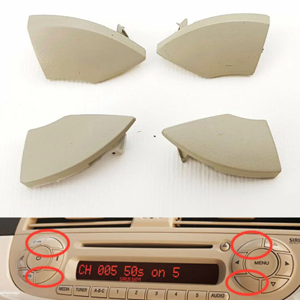 4X Car Interior Radio Cd Button Trim Mold Cover Removal Per Fiat 500 Beige Brand New Hot Model Car Interior Parti Di Ricambio