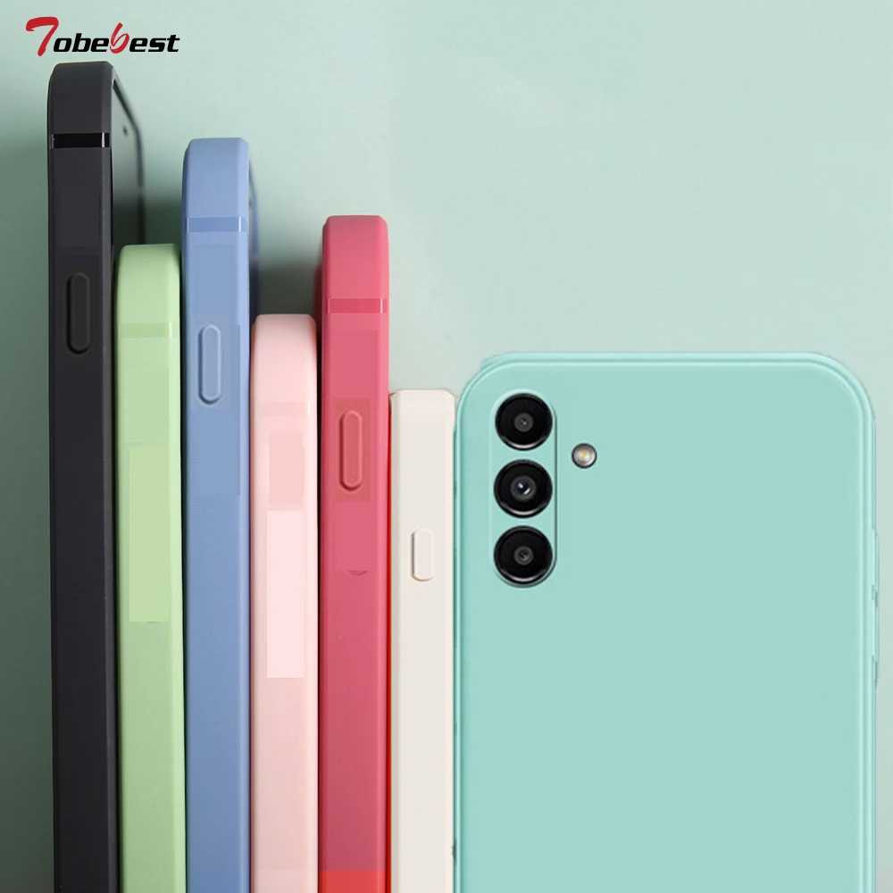 Silicone souple cadre carré étui pour samsung Galaxy A14 A34 A54 A13 F13 A04 A04E 4G 5G Coque caméra couverture arrière de protection_voghion.com