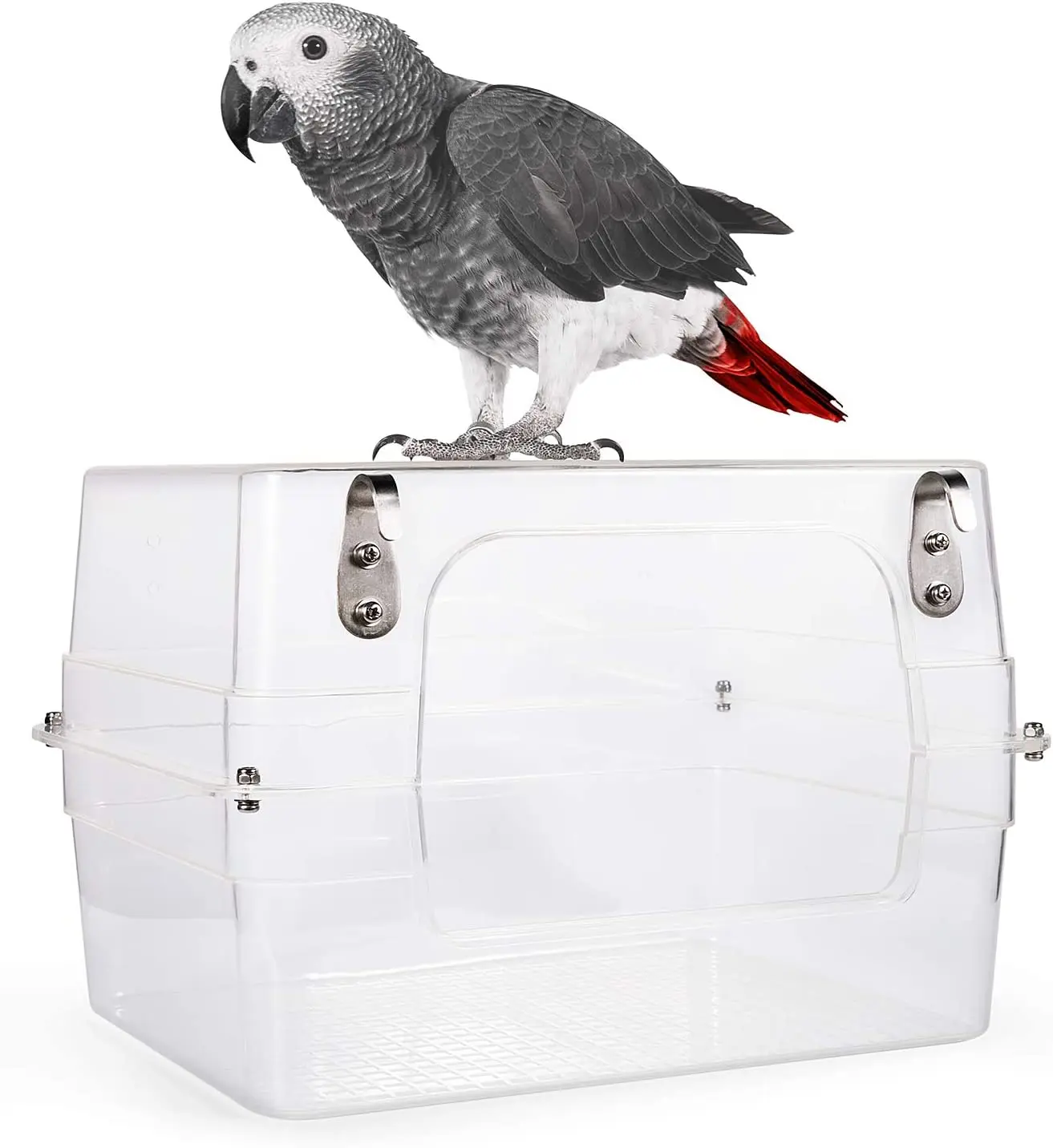 Bird Bath Shower Bathtub Box Large Hanging Clear Transparent Cube for Parrots Cage Accessories Bowl bird bath basin bird accessories
