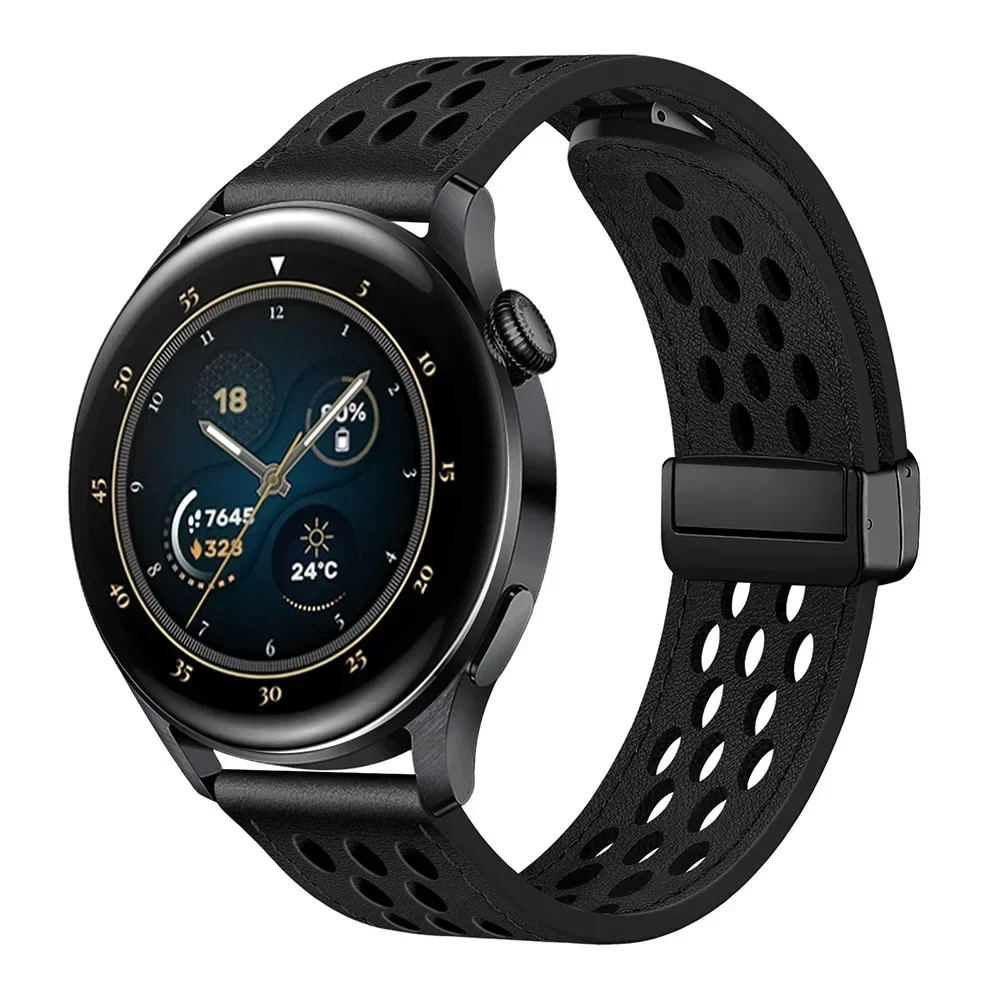 Silicone and Leather Magnetic Strap - 20mm/22mm Band