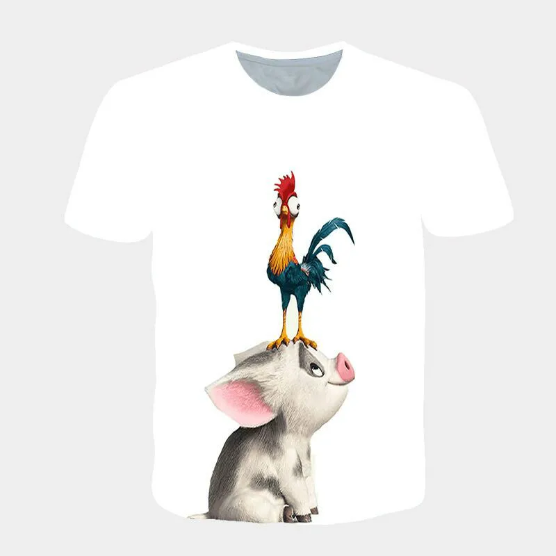 

Latest Fun Pattern of Male and Female Rooster 3D Printing T-shirt Short Sleeve Top Hip Hop Harajuku Clothing Summer Street Style