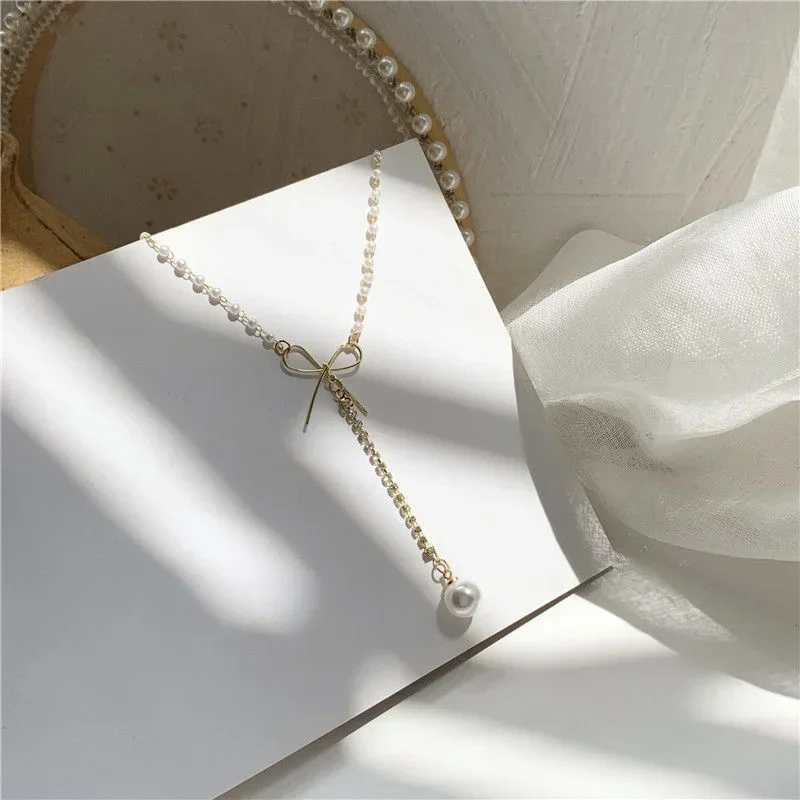 925 الفضة الحب القلب اللؤلؤ قلادة للنساء هدية الكو...